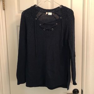 MOTH (Anthropologie) Navy Blue Knit Sweater